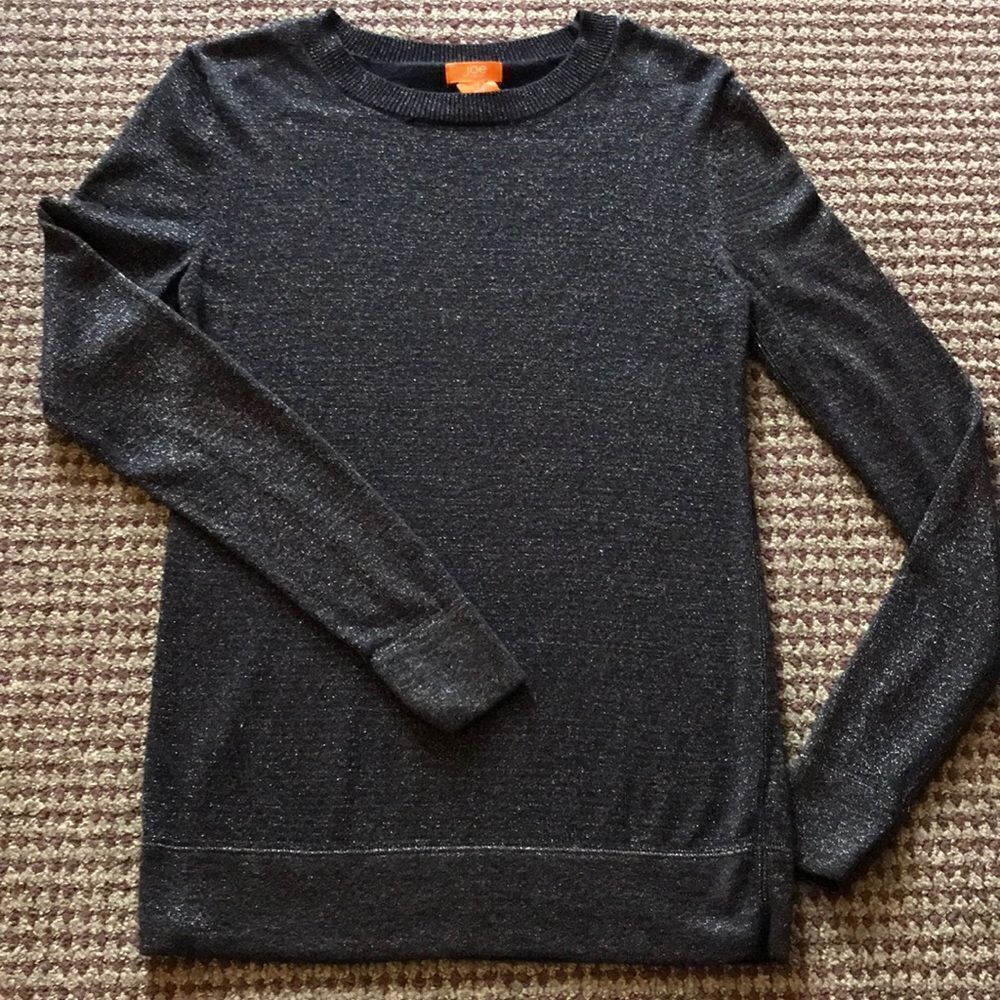joe fresh black/plum/silver lightweight sweater M